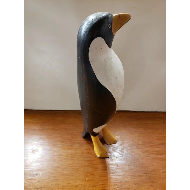 Figurative Vintage Hand Carved Wooden Penguin (#1) For Sale - Image 3 of 5