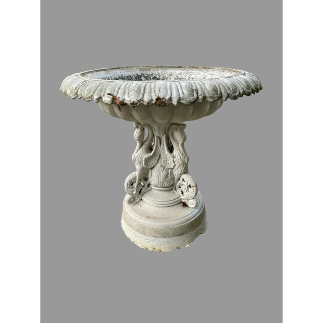 Mid 20th Century Antique Victorian Style Cast Metal Urn With Figural Base For Sale - Image 5 of 12