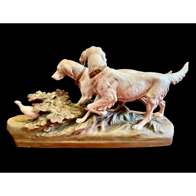 Ceramic Setter & Pointer Pheasant Hunting from Royal Dux For Sale - Image 7 of 11