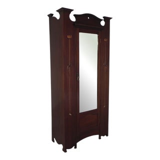 Antique Art Nouveau Wardrobe, 1890s For Sale