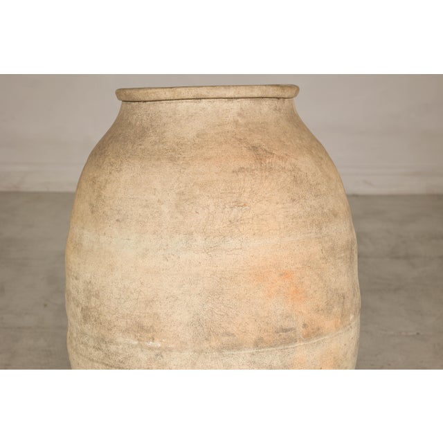 Japanese Antique Japanese Shigaraki Pottery Grain Storage Jar with Weathered Patina For Sale - Image 3 of 15