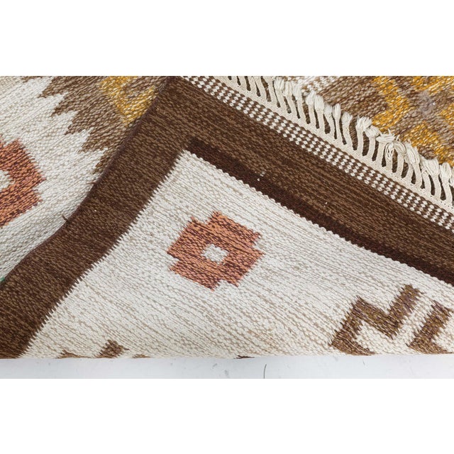 Textile Doris Leslie Blau Vintage Scandinavian Flat-Weave Rug in Earth Tones For Sale - Image 7 of 7