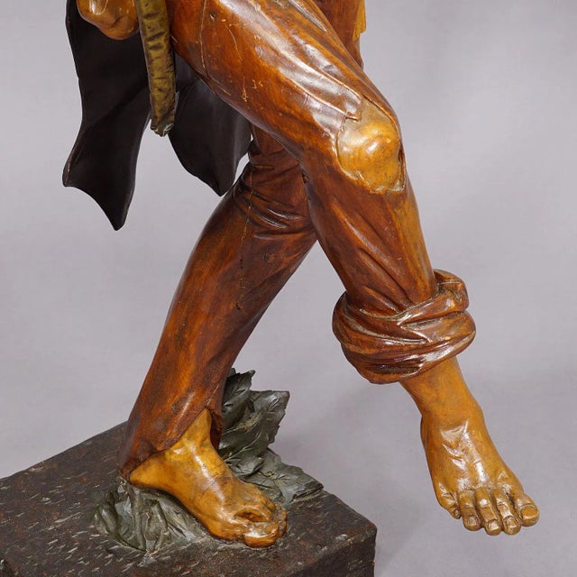 Wood Large Antique Statue of a French Freedom Fighter Ca. 1920s For Sale - Image 7 of 12