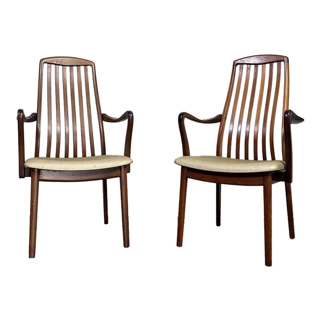 Pair of Vintage Mid-Century Modern High Back Armchairs For Sale