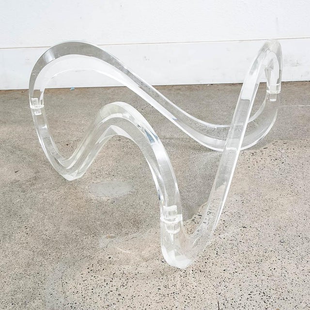 Charles Hollis Jones 1970s Mid Century Modern Coffee Table Abstract Sculptural Glass Attributed to Charles Hollis Jones For Sale - Image 4 of 12