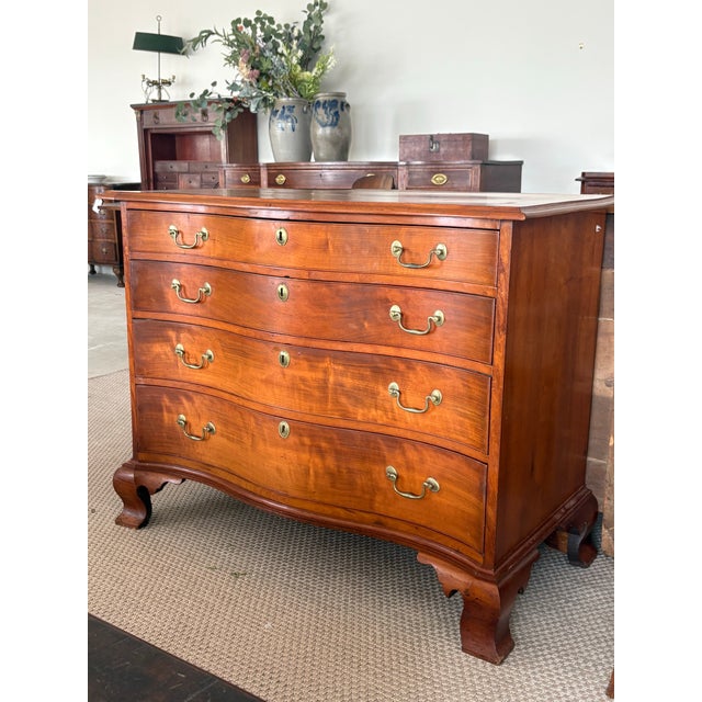 Brown Chippendale Oxbow Chest of Drawers, 18th Century For Sale - Image 8 of 8