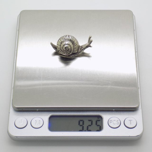 Metal Vintage Italian Handmade Snail Figurine, 1980s For Sale - Image 7 of 10