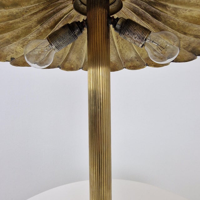 Metal Hollywood Regency Italian Sculptural Brass Table Lamp, 1970s For Sale - Image 7 of 15