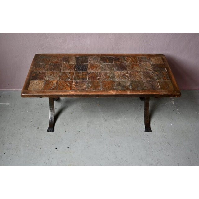 Vintage Brutalist Coffee Table in Lava Stone and Wrought Iron, 1970s For Sale - Image 11 of 14
