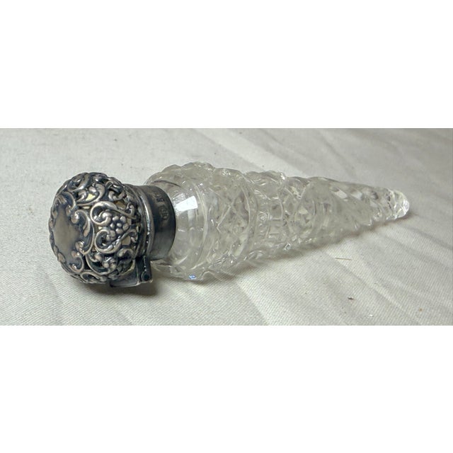 Antique 19th Century Unger Brothers Sterling Silver Cut Crystal Perfume Bottle For Sale - Image 9 of 12