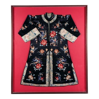 Large Framed Stunning Antique Chinese Embroidered Robe Qing Dynasty For Sale