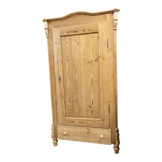 19th Century European Pine Wardrobe For Sale