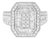 .925 Sterling Silver Round and Baguette Diamond Cathedral Ring (0.75 Cttw, H-I Color, I2-I3 Clarity) - Size 6.5 For Sale