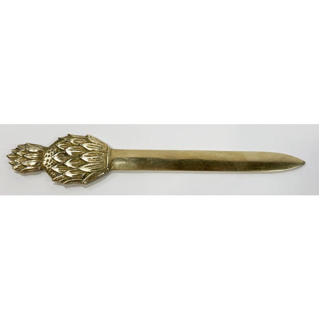 Figurative Vintage Brass Pineapple Letter Opener For Sale - Image 3 of 6