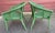 Folk Art 1940s Original Painted Mint Green Wicker Chairs -Pair For Sale - Image 3 of 8