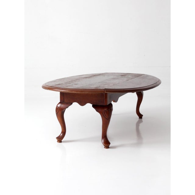 Vintage Queen Anne Style Drop Leaf Coffee Table For Sale - Image 6 of 15
