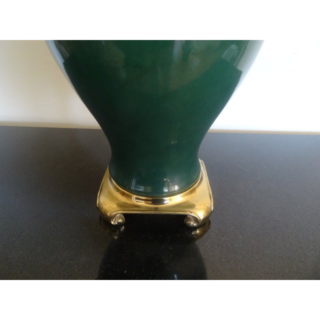 Traditional Late 20th Century Green Traditional Jar Lamp For Sale - Image 3 of 5