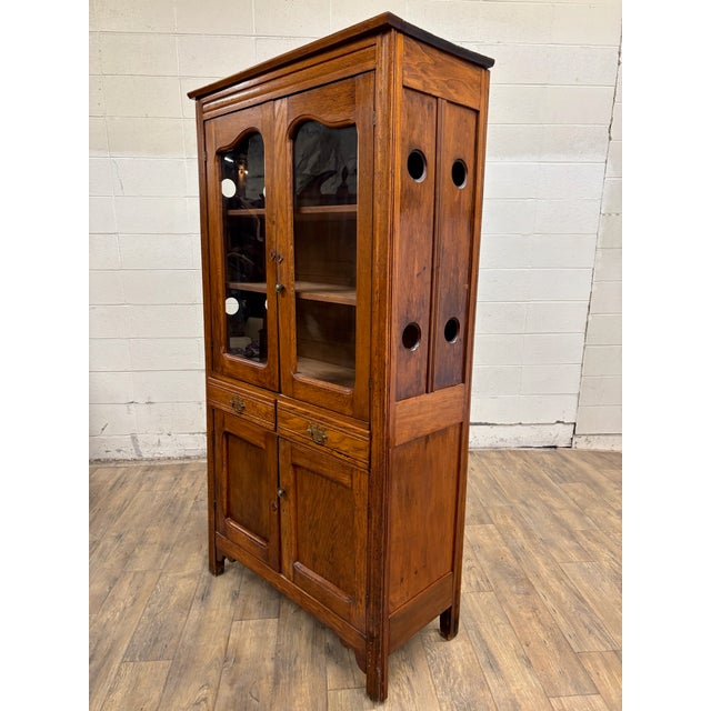 Antique Victorian Early American Pie Safe Kitchen Cupboard Cabinet Pantry For Sale - Image 13 of 15