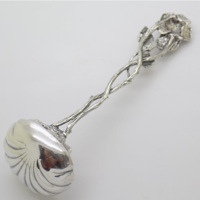 Vintage Italian Silver Mini Ladle, Rose Handle, Cocktail Garnish Serving (800 Silver) For Sale - Image 9 of 13