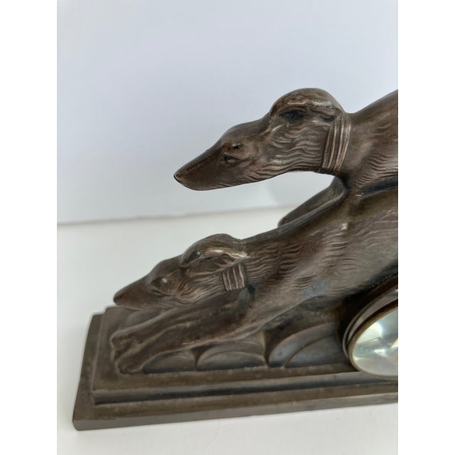 French Art Nouveau Metal Bronze of Greyhound Dog Figurines For Sale - Image 4 of 10