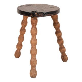 Antique Two-Toned Bobbin Joint Stool For Sale