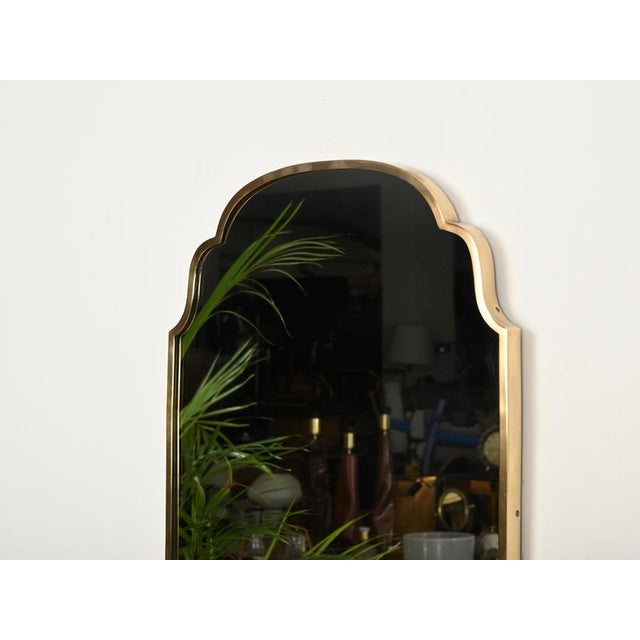 Large Shield-Shaped Brass Mirror attributed to Gio Ponti, Italy, 1950s For Sale - Image 11 of 15