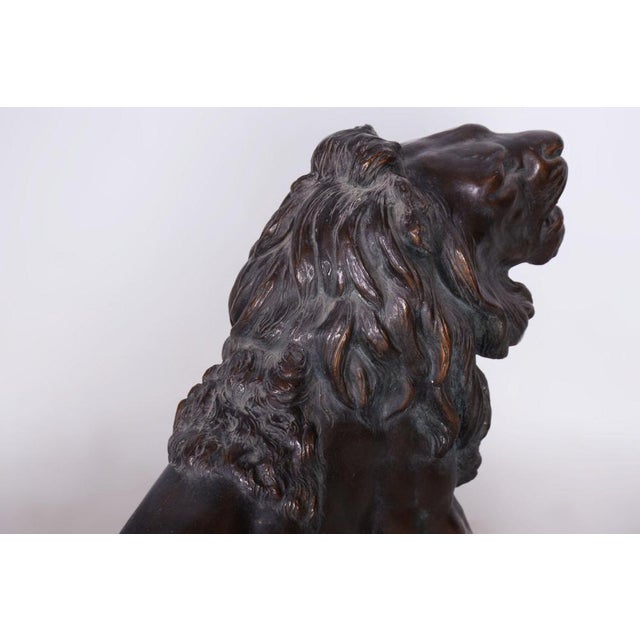 Art Deco Sclpture of Lion in Ceramic and Bronze from Goldscheider, Vienna, Austria, 1910s For Sale - Image 9 of 14