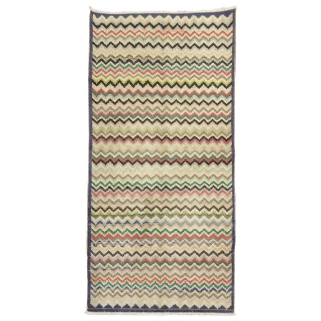 A mid-20th century Turkish rug inspired by the art deco movement