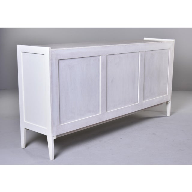 1950s Mid-Century Scandinavian Credenza in White Lacquer For Sale - Image 5 of 12