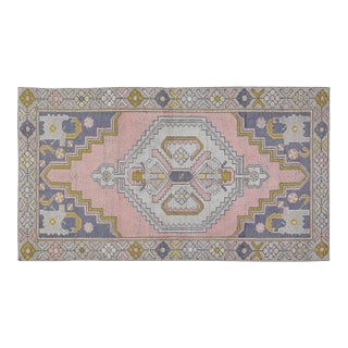 Vintage Turkish Anatolian Hand Knotted Wool Rug, 3'3''x6' For Sale