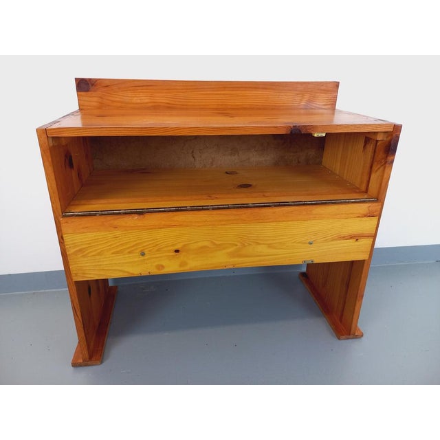 Vintage Pine Desk with Toboggan Feet, 1970s For Sale - Image 3 of 15