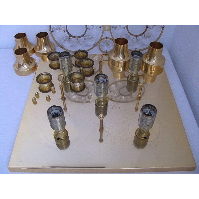Gold and Crystal Glass Sconce, 1960s For Sale - Image 12 of 18