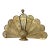 Vintage Brass Peacock Folding Fireplace Screen With Shell Motif For Sale