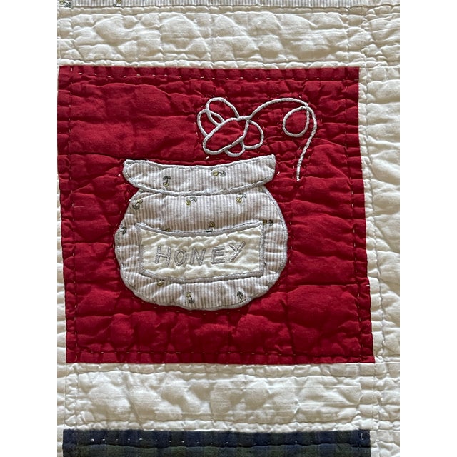 Vintage 1980's Charming Teddy Bear Applique Patchwork Quilt For Sale In Santa Fe - Image 6 of 9