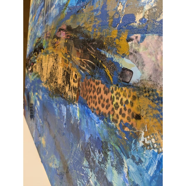 Abstract Dames Point Bridge, Abstract Expressionist, Mixed Media on Canvas, Marsha Glazière For Sale - Image 3 of 9