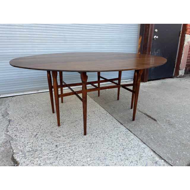 Wood 1960s Heritage-Henredon Walnut Drop Leaf Table For Sale - Image 7 of 12
