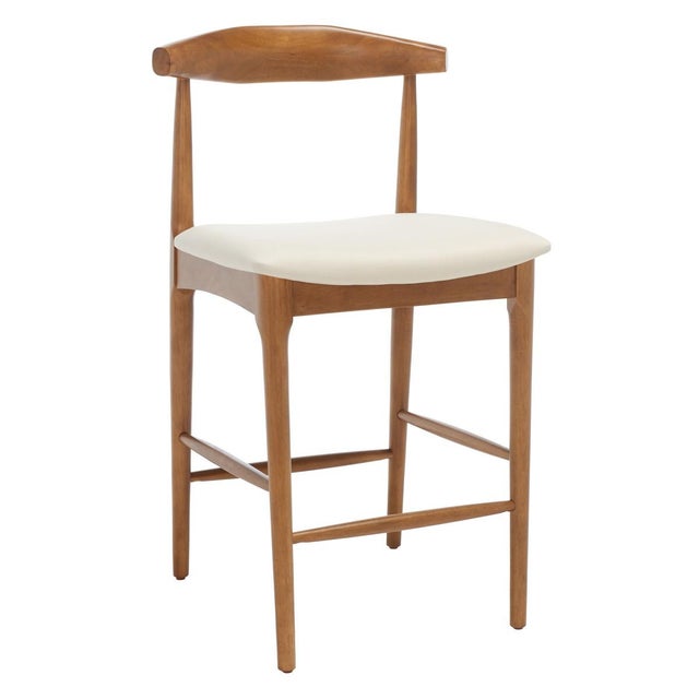 Wood Lionel Retro Counter Stool - Walnut/Cream For Sale - Image 7 of 8