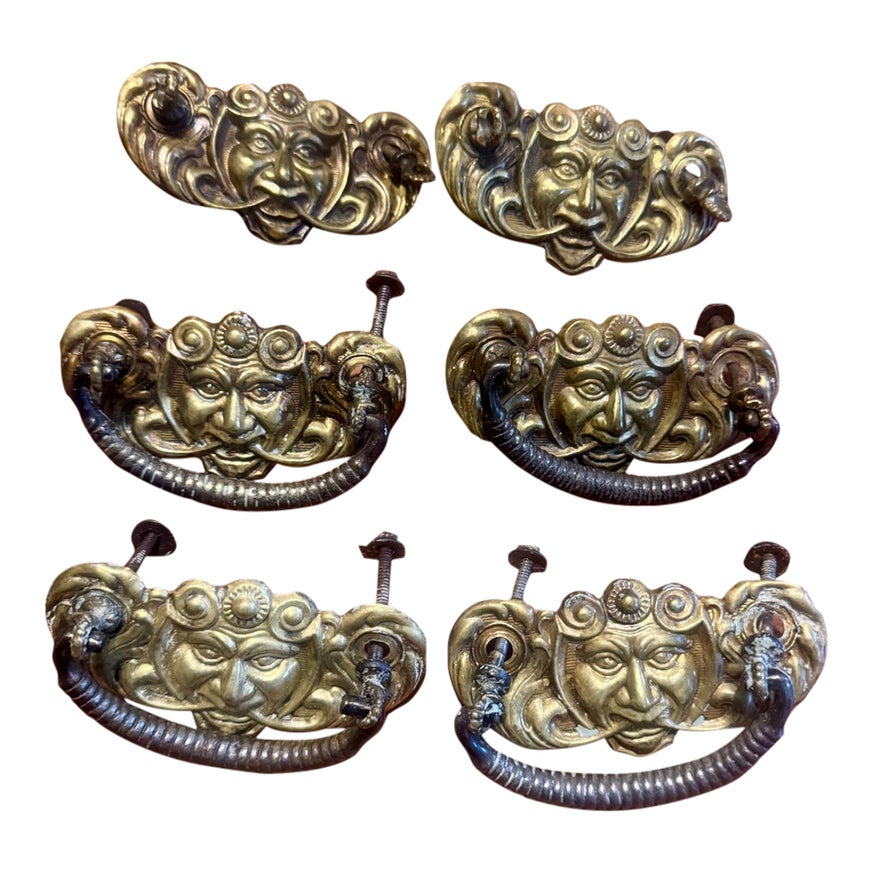 Set of 6 Antique Victorian Figural 