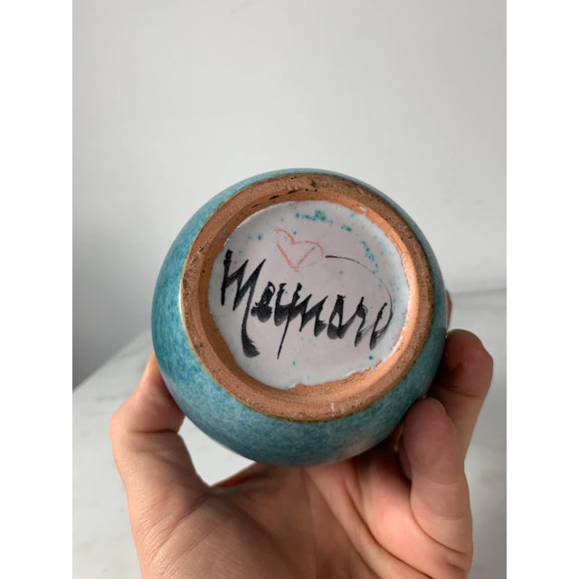 Mid 20th Century Vallauris, France Blue Pottery Vase by Robert Meynard For Sale - Image 4 of 10