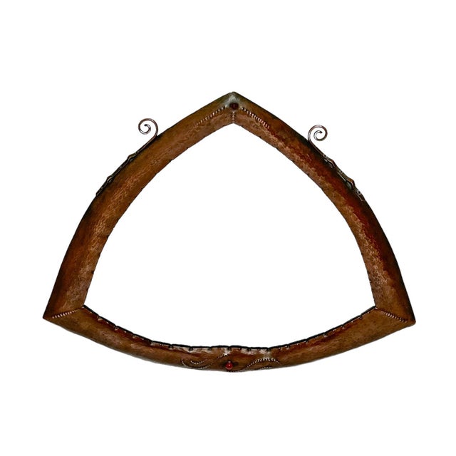 Stunning and rare Art Deco Amsterdamse School wall mirror. Striking Dutch design from the 1920s. Patinated brass frame...