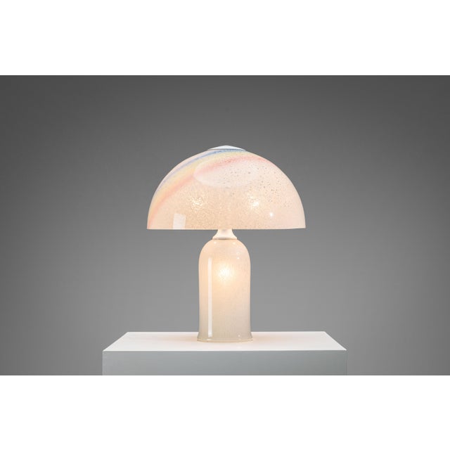 1970s Table Lamp in Bubble Glass with Rainbow Coloured Details from Doria Leuchten, 1970s For Sale - Image 5 of 18