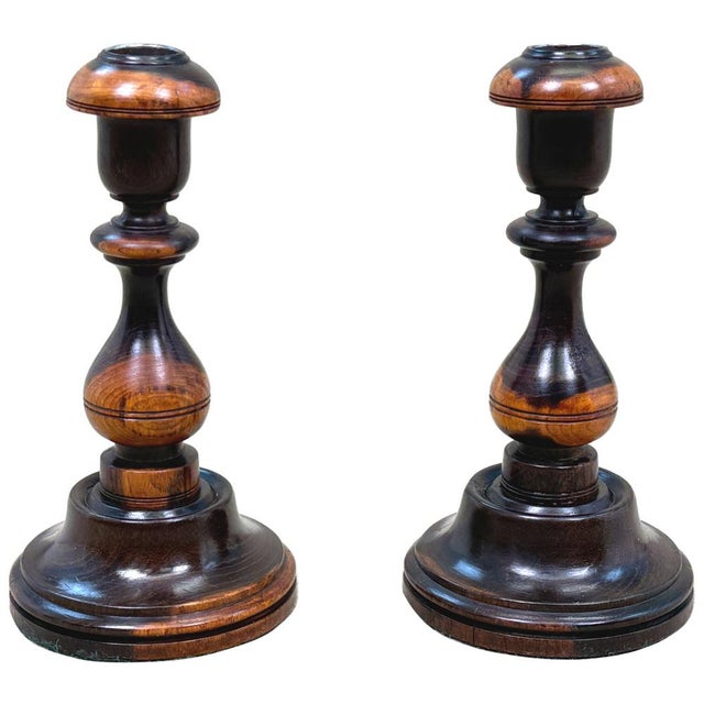 Lignum Vitae Treen Candlesticks, 1830s, Set of 2 For Sale - Image 10 of 10