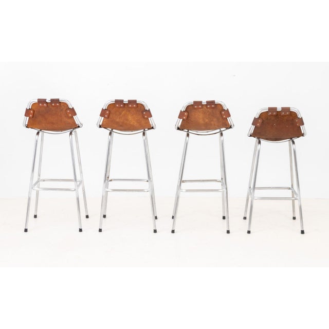Brown Charlotte Perriand "Les Arcs" Bar Stools, 4 For Sale - Image 8 of 8