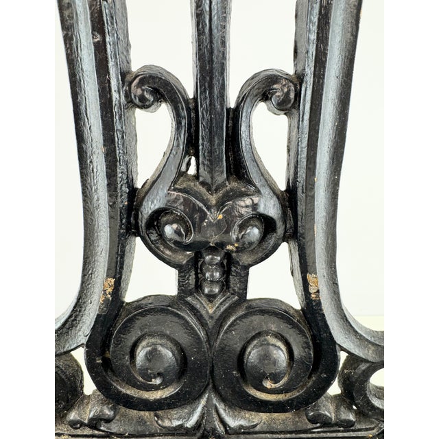 Victorian Antique Victorian Black Cast Iron Umbrella & Cane Stand With Removable Drip Tray For Sale - Image 3 of 14