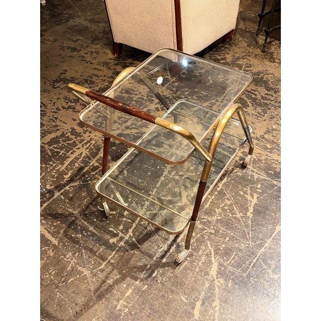 Late 20th Century Italian MCM Gio Ponti Style Bar Cart For Sale - Image 5 of 5