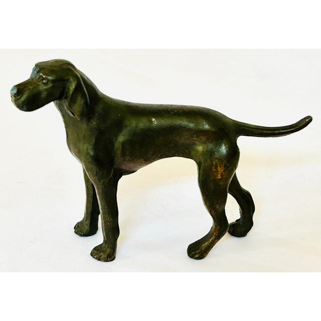 Figurative Hound Settler Bronze Figure For Sale - Image 3 of 5