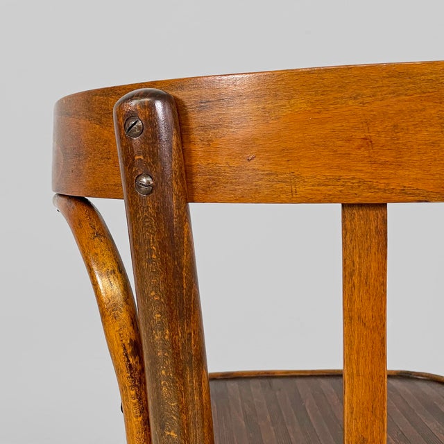 Brown Mid-Century Modern Italian Armchairs in Wood, 1940s, Set of 4 For Sale - Image 8 of 13