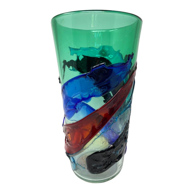 Fratelli Toso Vintage Murano Glass Vase For Sale