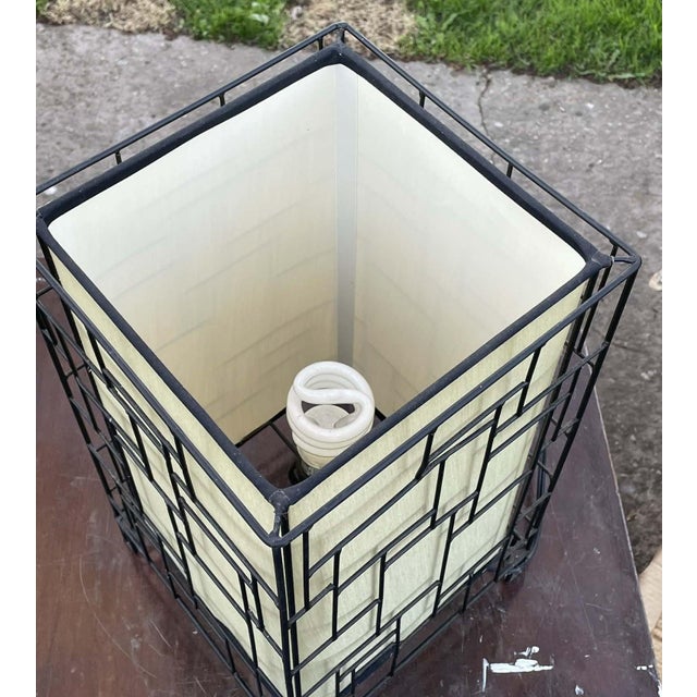 1950s Mid-Century Modern Geometric Pendant Light and Table Light Set ~ in the Style of Piet Mondrian For Sale - Image 11 of 12