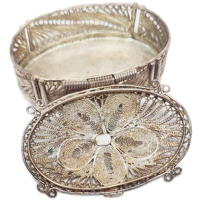 Russian Silver Filigan Pill Container, Germany, 1930s For Sale - Image 4 of 9